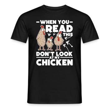 Chicken Farmer Chicken - Men's T-Shirt - black - Front - AI Model Male 178 light (178cm)
