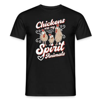 Hühner Spirit Animal Chicken Hühnchen - Men's T-Shirt - black - Front - AI Model Male 178 light (178cm)