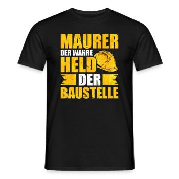 Maurer Der wahre Held der Baustelle Mauerer - Männer T-Shirt - Schwarz - Vorne - AI Model Male 178 light (178cm)
