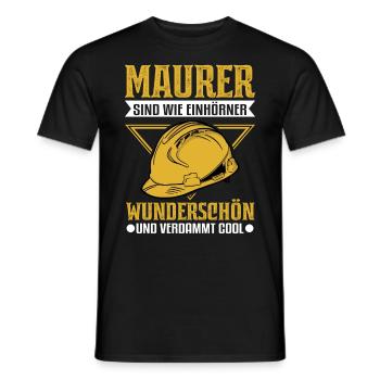 Maurer Einhorn Mauerer Maurermeister - Männer T-Shirt - Schwarz - Vorne - AI Model Male 178 light (178cm)