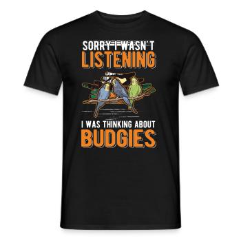 Budgerigar Gift Welli Parakeet - Men's T-Shirt - black - Front - AI Model Male 178 light (178cm)
