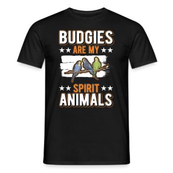 Les perruches sont mes animaux spirituels Wellensittich - T-shirt homme - noir - Devant - AI Model Male 178 light (178cm)