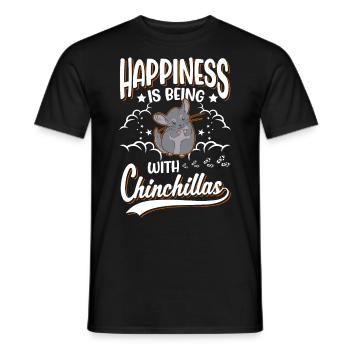 Happiness is being with Chinchillas - Männer T-Shirt - Schwarz - Vorne - AI Model Male 178 light (178cm)