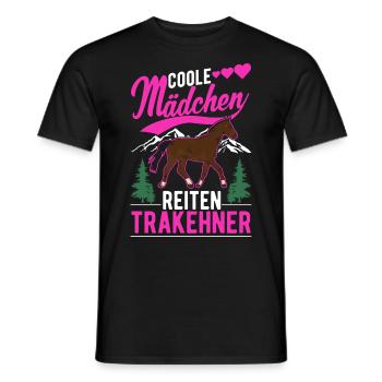 Coole Mädchen reiten Trakehner - Männer T-Shirt - Schwarz - Vorne - AI Model Male 178 light (178cm)