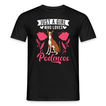 Juste une fille qui aime Podencos Girls - T-shirt homme - noir - Devant - AI Model Male 178 light (178cm)