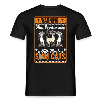 Siamkatze Geschenk Siamesische Katze Siam Cat - Männer T-Shirt - Schwarz - Vorne - AI Model Male 178 light (178cm)