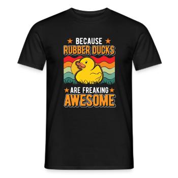 Because Rubber Ducks are freaking awesome - Men's T-Shirt - black - Front - AI Model Male 178 light (178cm)
