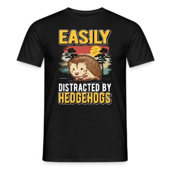 Facilement distrait par Hedgehogs Hedgehog - T-shirt homme - noir - Devant - AI Model Male 178 light (178cm)
