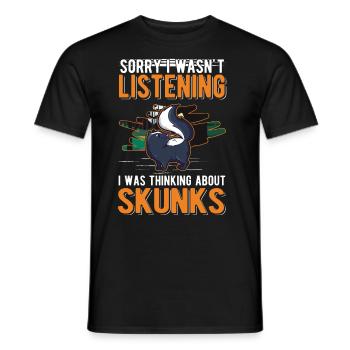 I was thinking about Skunks Stinktier - Männer T-Shirt - Schwarz - Vorne - AI Model Male 178 light (178cm)