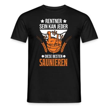 Sauna Rentner Saunieren Opa Saunagänger - Männer T-Shirt - Schwarz - Vorne - AI Model Male 178 light (178cm)