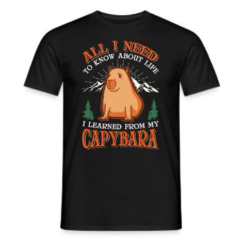 Capybara Wasserschwein Capibara - Men's T-Shirt - black - Front - AI Model Male 178 light (178cm)