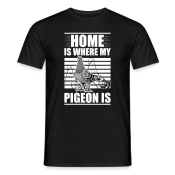 Home is where my Pigeon is Pigeon Pigeon Fancier - Men's T-Shirt - black - Front - AI Model Male 178 light (178cm)