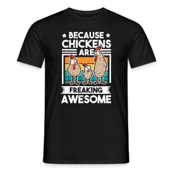 Parce que les poulets sont effrayants Hühner - T-shirt homme - noir - Devant - AI Model Male 178 light (178cm)
