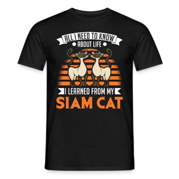 Siamkatze Geschenk Siamesische Katze - Männer T-Shirt - Schwarz - Vorne - AI Model Male 178 light (178cm)