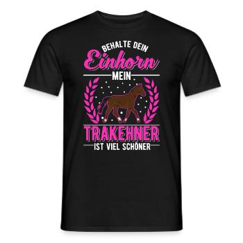 Trakehner Einhorn Trakehner Geschenk - Männer T-Shirt - Schwarz - Vorne - AI Model Male 178 light (178cm)