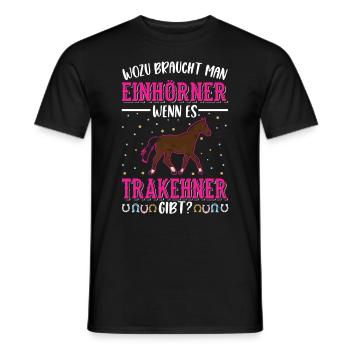 Trakehner Einhorn Trakehner Geschenk - Männer T-Shirt - Schwarz - Vorne - AI Model Male 178 light (178cm)