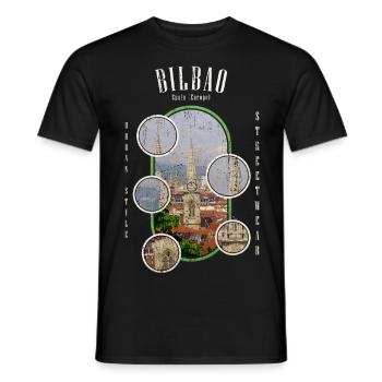 Bilbao Spanien Stadt Skyline Heimat Liebe - Männer T-Shirt - Schwarz - Vorne - AI Model Male 178 light (178cm)