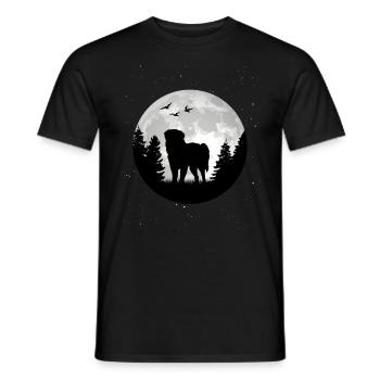 Leonberger Moon - Men's T-Shirt - black - Front - AI Model Male 178 light (178cm)