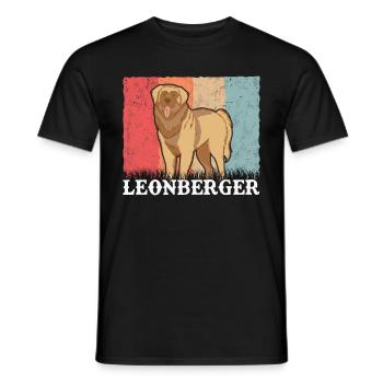 Leonberger Retro - Men's T-Shirt - black - Front - AI Model Male 178 light (178cm)