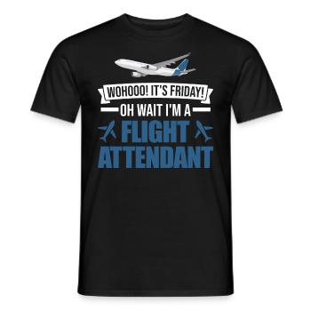 Flight Attendant Gift Stewardess Flight Attendant - Men's T-Shirt - black - Front - AI Model Male 178 light (178cm)