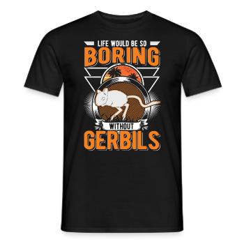 Gerbil Gift Racing Rat Germesau - Men's T-Shirt - black - Front - AI Model Male 178 light (178cm)