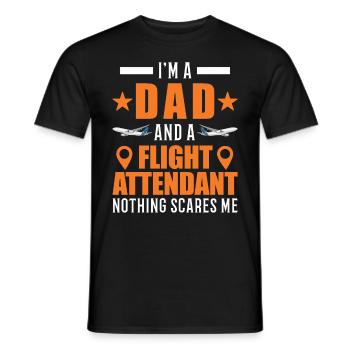 Flight Attendant Father Flight Attendant Dad - Men's T-Shirt - black - Front - AI Model Male 178 light (178cm)