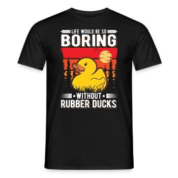 Canard en caoutchouc Cadeau Canard Grinçant Canard Bain Canard - T-shirt homme - noir - Devant - AI Model Male 178 light (178cm)