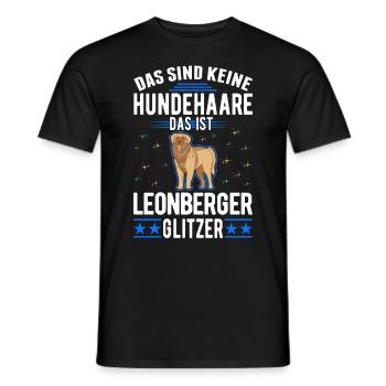 Leonberger Glitzer - Männer T-Shirt - Schwarz - Vorne - AI Model Male 178 light (178cm)