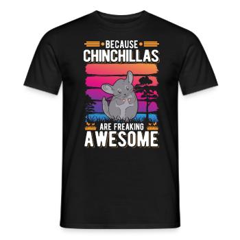 Parce que les chinchillas sont impressionnants - T-shirt homme - noir - Devant - AI Model Male 178 light (178cm)