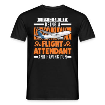 Flight Attendant Stewardess Gift Flight Attendant - Men's T-Shirt - black - Front - AI Model Male 178 light (178cm)