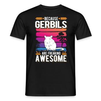 Gerbil Gift Racing Rat Germesau - Men's T-Shirt - black - Front - AI Model Male 178 light (178cm)