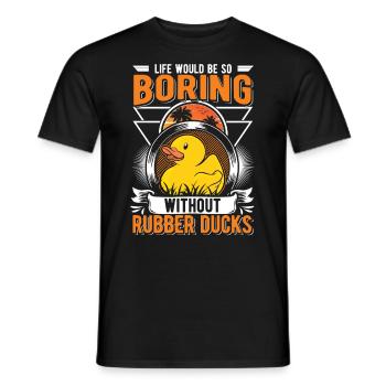 Canard en caoutchouc Cadeau Canard Grinçant Canard Bain Canard - T-shirt homme - noir - Devant - AI Model Male 178 light (178cm)