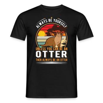 Otter Gift Otter Sea Otter - Men's T-Shirt - black - Front - AI Model Male 178 light (178cm)