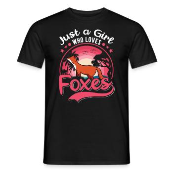 Fuchs Mädchen Geschenk - Männer T-Shirt - Schwarz - Vorne - AI Model Male 178 light (178cm)