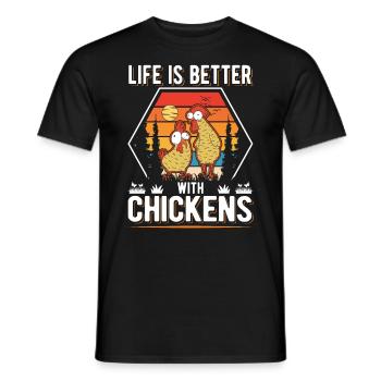 Chicken Farmer Chicken Coop - Men's T-Shirt - black - Front - AI Model Male 178 light (178cm)