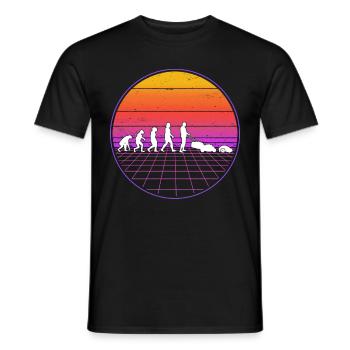 Tondeuse à gazon robotisée Evolution Retro Tondeuse à gazon robotisée - T-shirt homme - noir - Devant - AI Model Male 178 light (178cm)