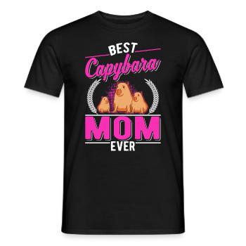 Best Capybara Mom Ever Wasserschwein Capibara - Men's T-Shirt - black - Front - AI Model Male 178 light (178cm)
