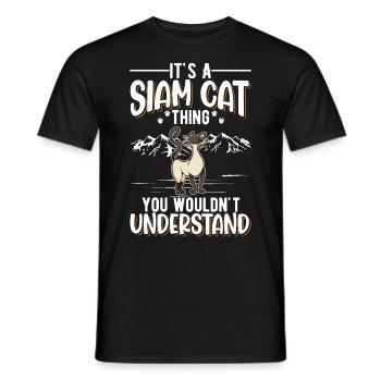 Siamese Cats Ding Siam Cat Siamese Cat - Men's T-Shirt - black - Front - AI Model Male 178 light (178cm)