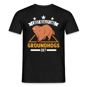 J’aime vraiment Groundhogs ok Marmot - T-shirt homme - noir - Devant - AI Model Male 178 light (178cm)