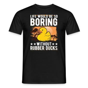 Canard en caoutchouc Cadeau Canard Grinçant Canard Bain Canard - T-shirt homme - noir - Devant - AI Model Male 178 light (178cm)
