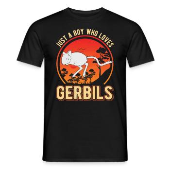Juste un garçon qui aime Gerbils Junge Rennmaus - T-shirt homme - noir - Devant - AI Model Male 178 light (178cm)