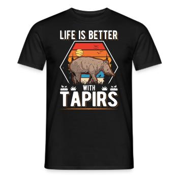 Life is better with Tapirs - Männer T-Shirt - Schwarz - Vorne - AI Model Male 178 light (178cm)