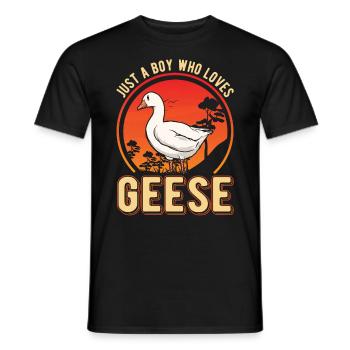 Geese Young goose breeder goose - Men's T-Shirt - black - Front - AI Model Male 178 light (178cm)