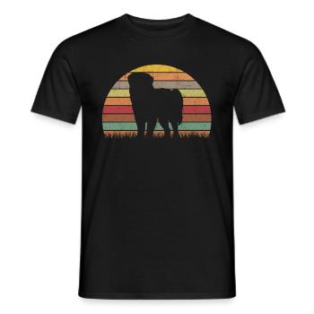 Leonberger Retro - Men's T-Shirt - black - Front - AI Model Male 178 light (178cm)