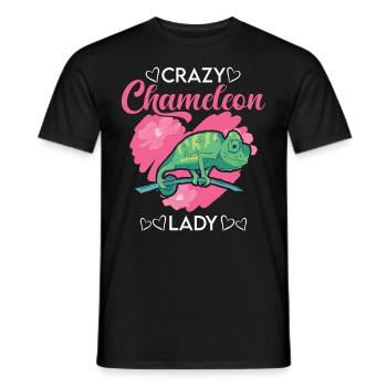 Crazy Chameleon Mme Crazy Chameleon lady - T-shirt homme - noir - Devant - AI Model Male 178 light (178cm)