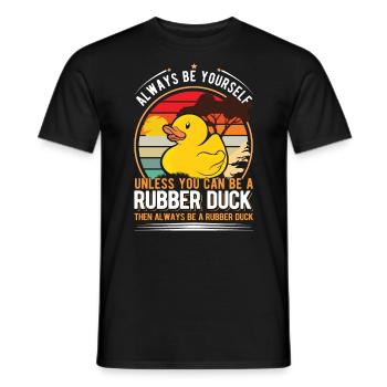 Canard en caoutchouc Canard grinçant Canard de bain - T-shirt homme - noir - Devant - AI Model Male 178 light (178cm)