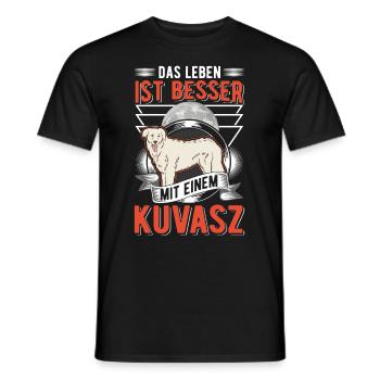 Das Leben ist besser mit einem Kuvasz - Männer T-Shirt - Schwarz - Vorne - AI Model Male 178 light (178cm)