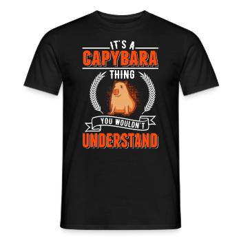 Capybara Ding Wasserschwein Capibara - Men's T-Shirt - black - Front - AI Model Male 178 light (178cm)