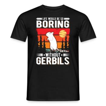Gerbil Gift Racing Rat Germesau - Men's T-Shirt - black - Front - AI Model Male 178 light (178cm)