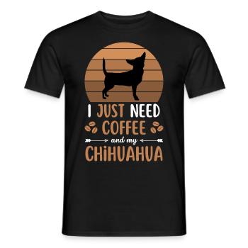 Chihuahua Café Rétro Chien Café - T-shirt homme - noir - Devant - AI Model Male 178 light (178cm)